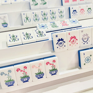 Double Two Player Racks Closeup with Tiles