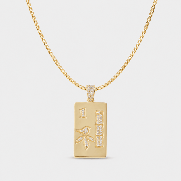 14K Gold Mahjong Pendant Necklace | Fine Mahjong Jewelry