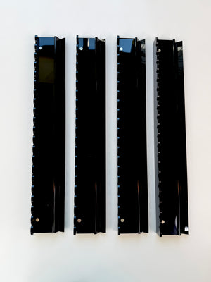 Mahjong Black Acrylic Racks and Scallop Pushers