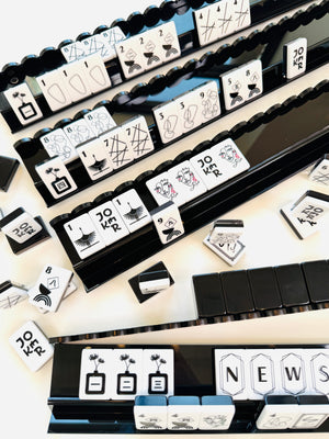 Mahjong Black Acrylic Racks and Scallop Pushers