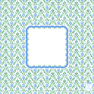 Cottage Bloom Mahjong Mat | Blue Floral American Mahjong Mat