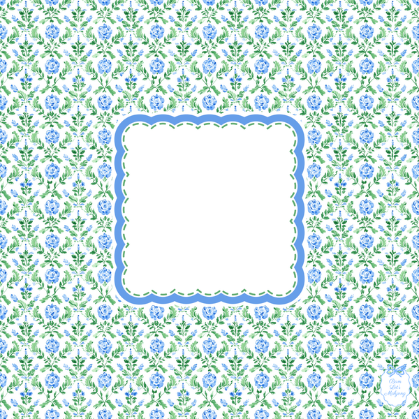 Cottage Bloom Mahjong Mat | Blue Floral American Mahjong Mat