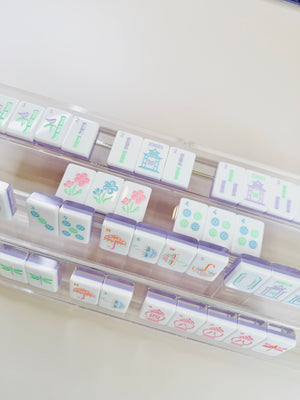 Clear Acrylic Double Mahjong Racks with Magnetic Pushers (Set of 2)