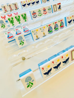 Mahjong Clear Acrylic Racks and Scallop Pusher