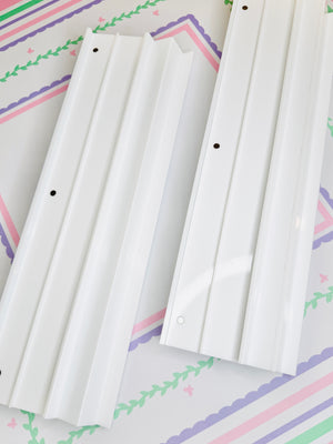 White Acrylic Double Mahjong Racks with Magnetic Pushers (Set of 2)