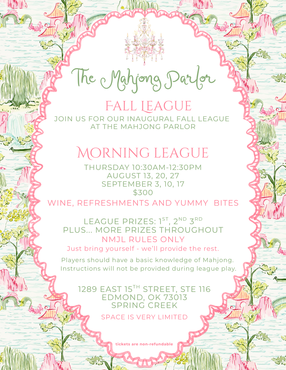 Mahjong Morning League (Fall)
