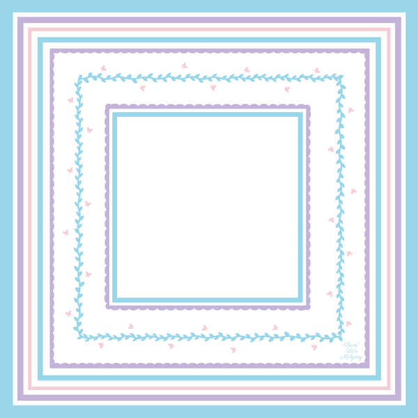 Garden Party Sky Blue Mahjong Mat