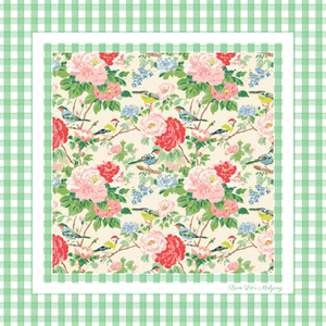 Birdsong Mahjong Mat | Green Floral American Mahjong Mat