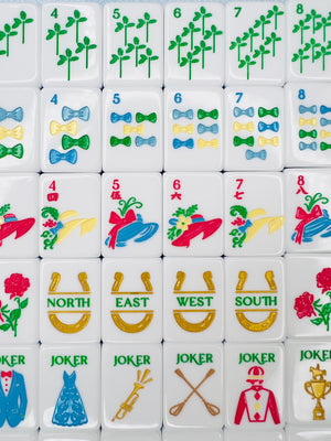 Kentucky Derby Mahjong Tile Collection with Matching Mat & Shuffler