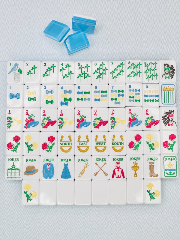Kentucky Derby Mahjong Tile Collection with Matching Mat & Shuffler