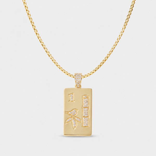 14K Gold Mahjong Pendant Necklace | Fine Mahjong Jewelry