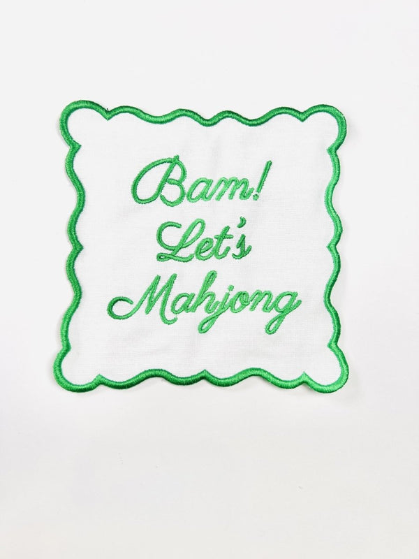 Bam Mahjong Cocktail Napkins Bright Green