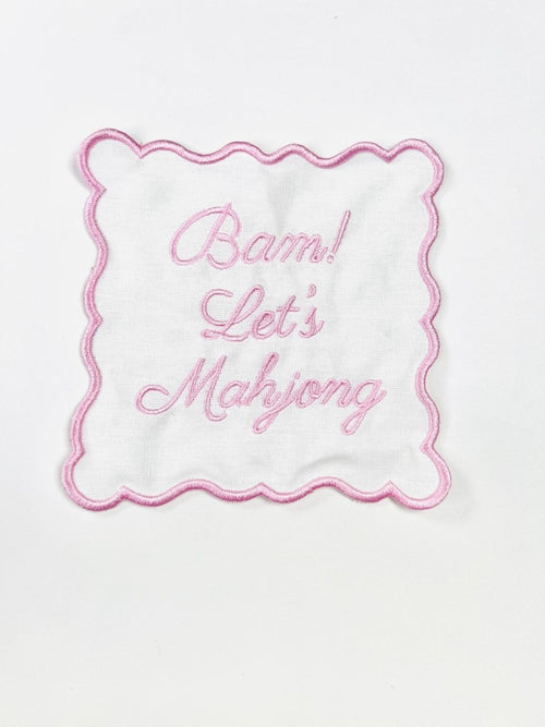 Bam Mahjong Cocktail Napkins Pink