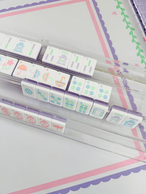 Clear Acrylic Double Mahjong Racks with Magnetic Pushers (Set of 2)