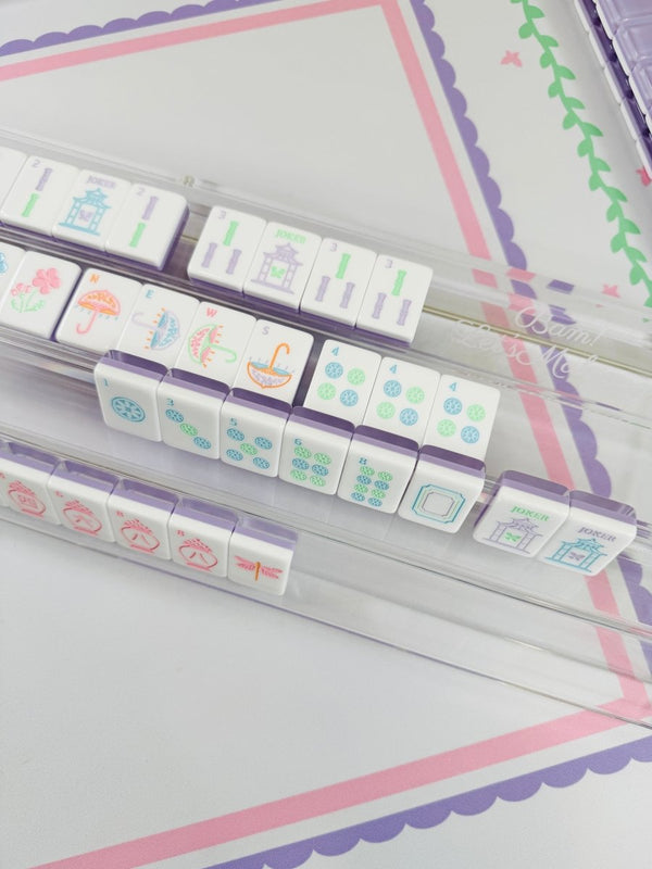 Clear Acrylic Double Mahjong Racks with Magnetic Pushers (Set of 2)