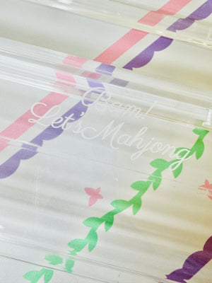 Clear Acrylic Double Mahjong Racks with Magnetic Pushers (Set of 2)