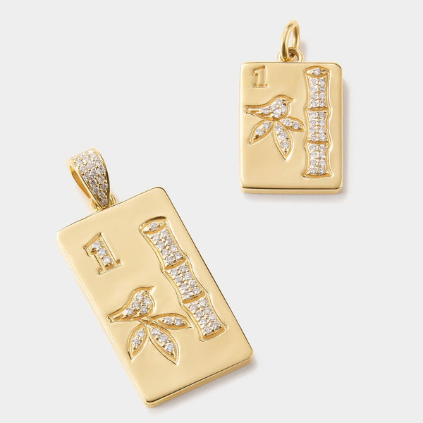 14K Gold Mahjong Pendant Necklace | Fine Mahjong Jewelry