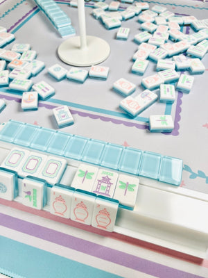 Garden Party Mahjong Tile Set with Mat & Shufflers