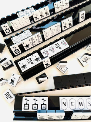 Mahjong Black Acrylic Racks and Scallop Pushers