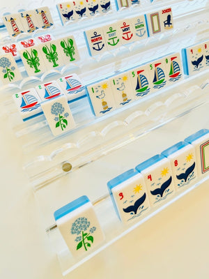 Mahjong Clear Acrylic Racks and Scallop Pusher