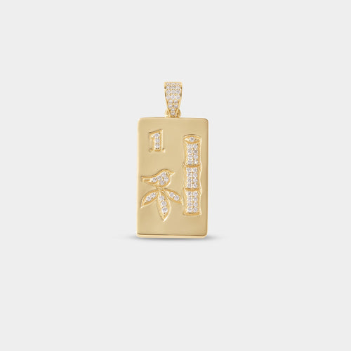 14K Gold Mahjong Pendant Necklace | Fine Mahjong Jewelry