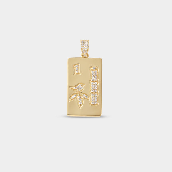 14K Gold Mahjong Pendant Necklace | Fine Mahjong Jewelry