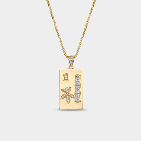 14K Gold Mahjong Pendant Necklace | Fine Mahjong Jewelry