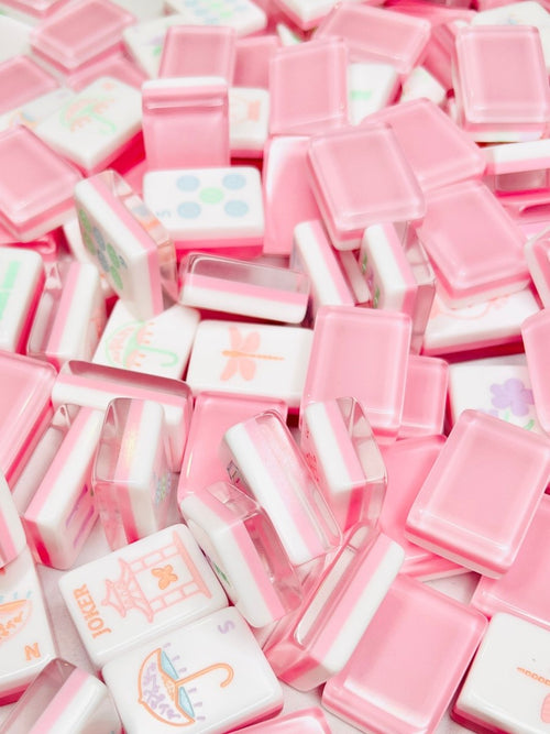 Garden Party Mahjong Tile Set with Mat & Shufflers