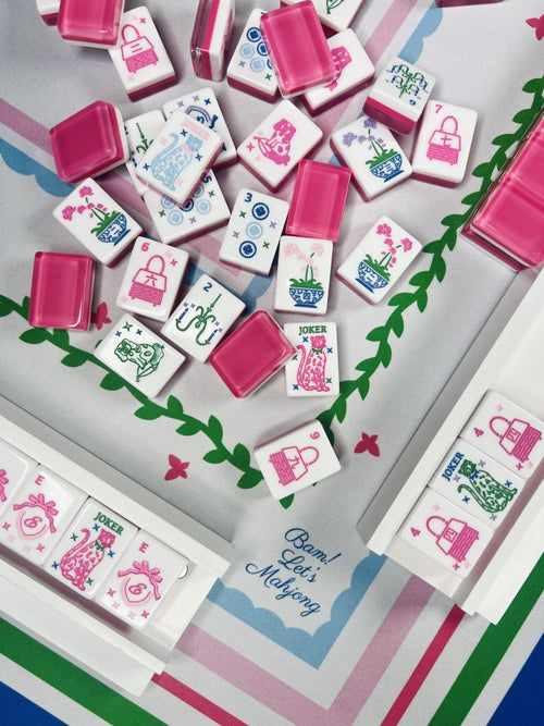 Pink Grandmillennial Tiles Closeup