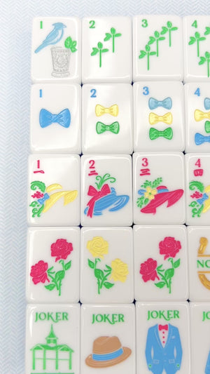 Kentucky Derby Mahjong Tile Collection with Matching Mat & Shuffler