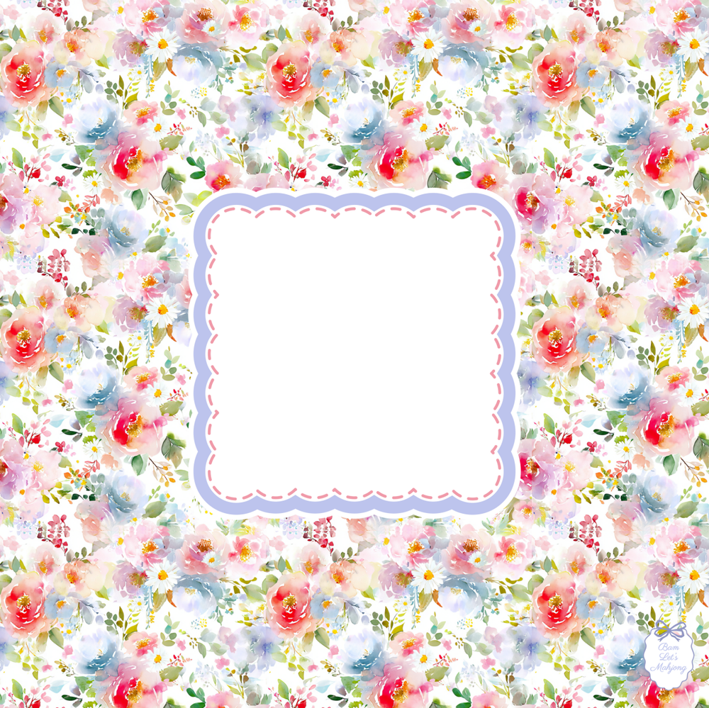Secret Garden Mahjong Mat | Watercolor Floral Mahjong Mat