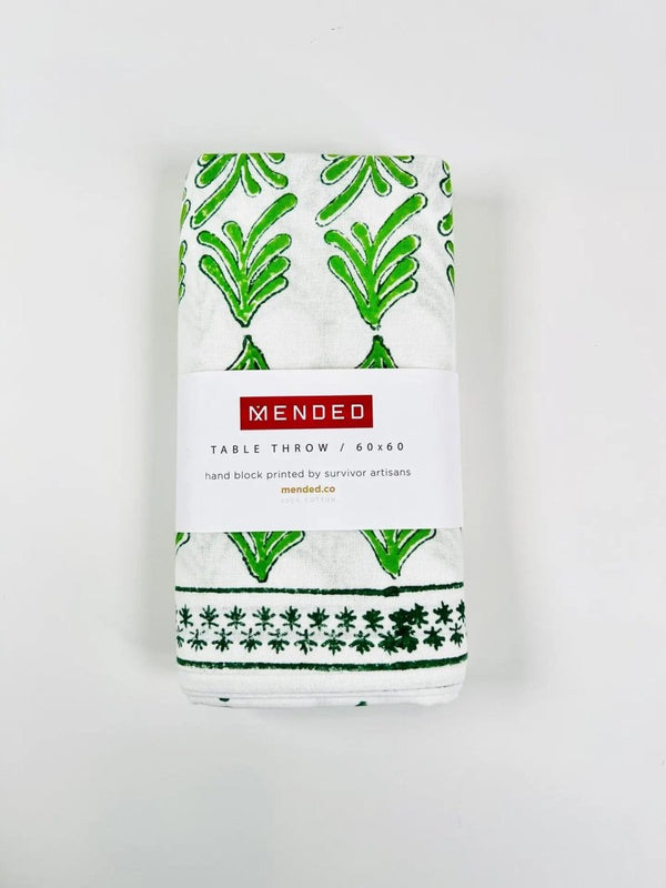 Packaged Mended Green Tablecloth