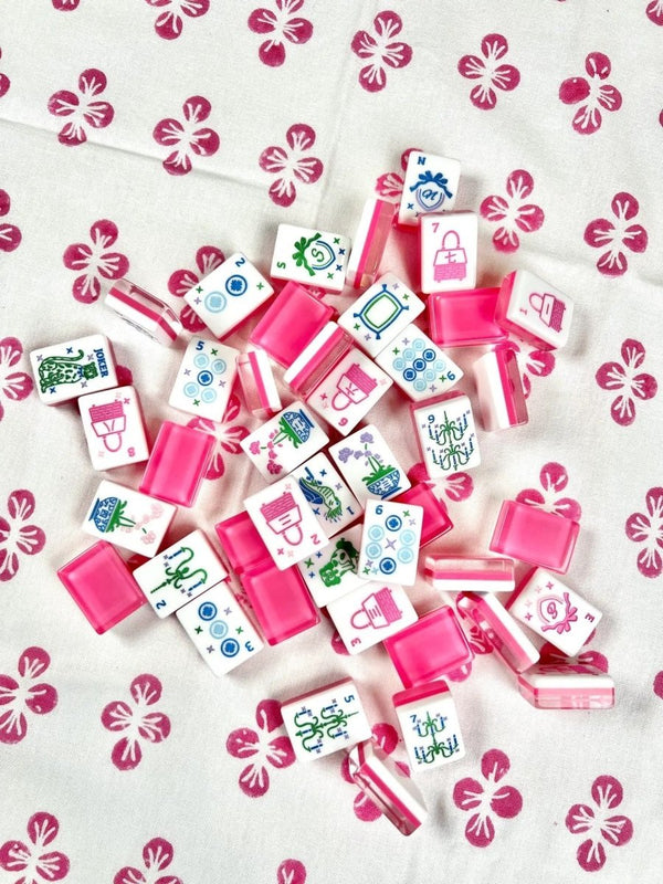 Mended Pink Tablecloth with Pink Tiles