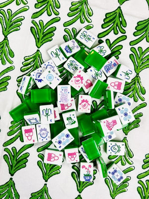 Mended Green Tablecloth with Green Tiles