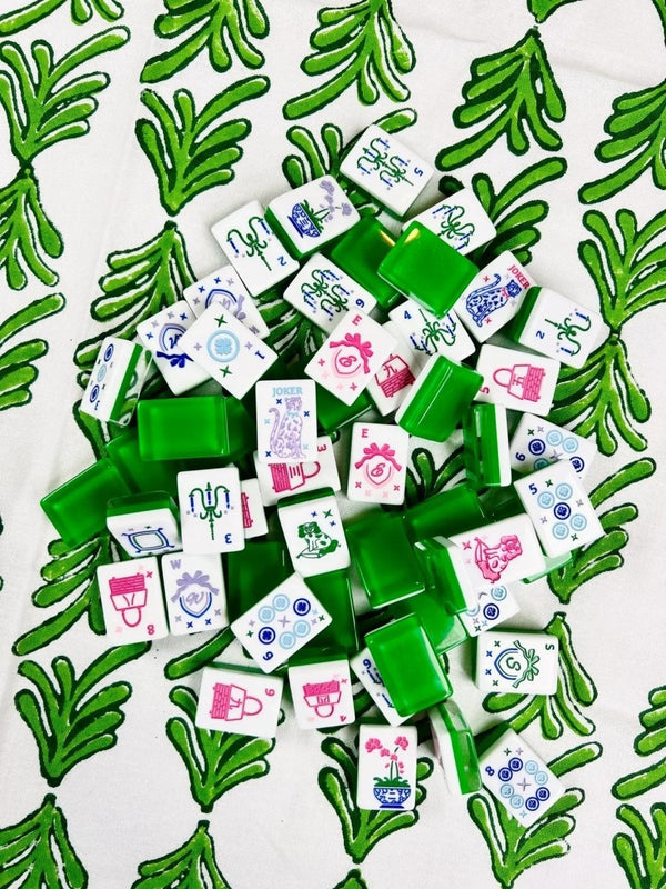 Mended Green Tablecloth with Green Tiles