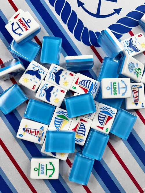 The Nantucket Mahjong Tile Collection with Mat & Shufflers