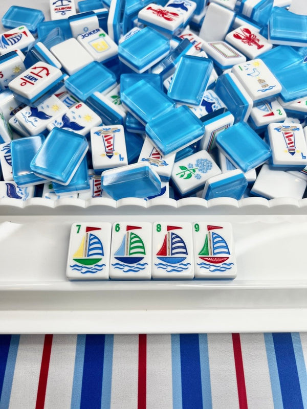The Nantucket Mahjong Tile Collection with Mat & Shufflers