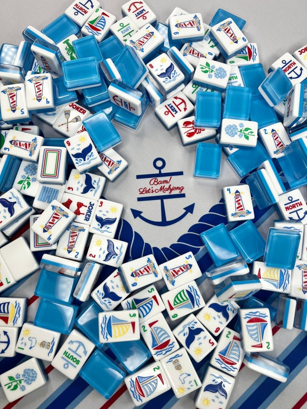 The Nantucket Mahjong Tile Collection with Mat & Shufflers