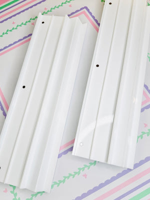 White Acrylic Double Mahjong Racks with Magnetic Pushers (Set of 2)